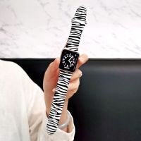 ❒﹍✟ Zebra Printing Strap For Apple Watch Band 44mm 42mm 38 40mm 41mm 45mm Silicone Bracelet iWatch Series 8 7 6 SE 5 4 3 Ultra 49mm