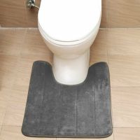 【cw】 Household Slow Rebound U-Shaped Absorbing Mats Coral Fleece Washable Toilet Floor ！