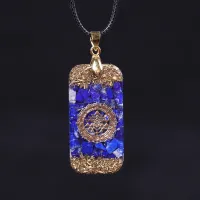 Orgonite Energy Pendant Natural Lapis Lazuli Reiki Energy Necklace Mysterious Resin Chakra Stone Growth Business Amulet