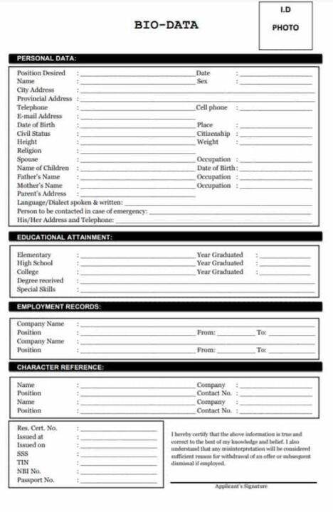 Biodata Form - 100 Pieces | Lazada PH