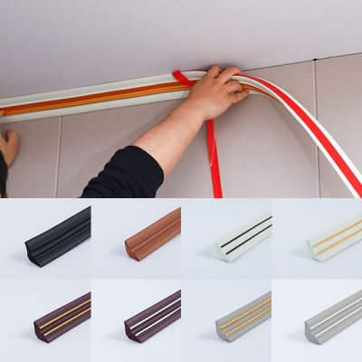 JUCHEN 1M/5M Self-adhesive Wall Skirting Strip Sticker Edge Banding Ceiling Decoration Soft Waist Line Floor Gap Wall Corner Protector Waterproof 11 Colors