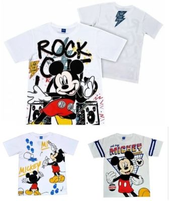เสื้อยืดสีขาว คอตตอน เสื้อผ้าลายการ์ตูนลิขสิทธิ์แท้ ผู้หญิง/ผู้ชาย เสื้อแขนสั้น แฟชั่น Disney Mickey Mouse มิคกี้ มินนี่ DMk101-54,60,86 DISNEY T-Shirt BestShirt