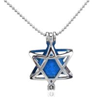 【YF】☒  KK26 Star Of David Bead Locket Necklace  Pendant Rolo Chain Jewelry