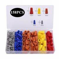 158PCS 5 Colors Electrical Wire Connector Twist On Screw TerminalWith Spring Inserted Twist Nuts Caps Connection Assortment Set