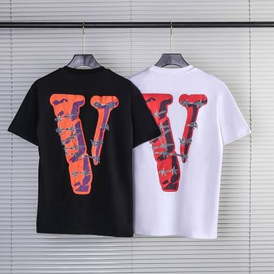 VLONE Mens T-Shirts Limited Edition V999 Cotton High Quality Printed Plus Size Loose Casual T-Shirts Unisex Fashion Tops