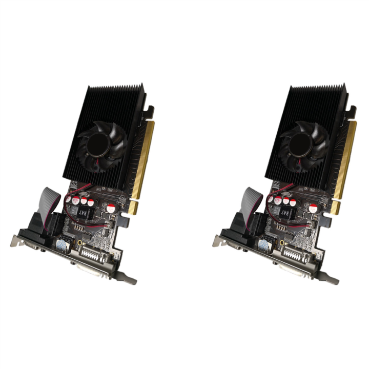 2X GT210 1GB DDR2 64Bit Graphics Card PCIE 2.0 GPU -Compatible DVI VGA ...