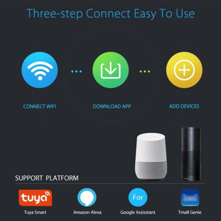 เครื่องเตือนมีไฟเสียง-usb-2-4ghz-wifi-ความชื้นและอุณหภูมิเตือนระบบการป้องกันความปลอดภัยภายในบ้านปุ่มแอปรีโมทคอนโทรล