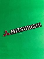 โลโก้ MITSUBISHI ขนาด 19x3 cm. สีเงินพื้นดำ