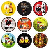 [ Decorman ] Jupiler La Chouffe Bok Man Cave Metal Art Tin Belgian Beer Sign Vintage Round Painting Bar Decoration R-010 30 CM Picture Hangers Hooks