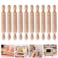 Rolling Pin Mini Wooden Roller Kids House Miniature Crafts Baking Kitchen Dough Wood Stick Supplies Scene Rollers Decoration Bread  Cake Cookie Access