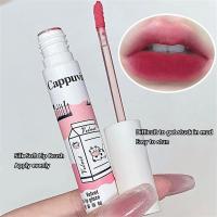 Cappuvini ลิปเคลือบริมฝีปากโคลนกำมะหยี่สีชมพูน้ำตาลลิปสติกเหลวด้านคงทนเครื่องสำอางทินต์กำมะหยี่ปากแดงสำหรับผู้หญิง