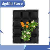 Dgdfhj Shop 12 Pockets Vertical Garden Planter Non-woven Fabrics Wall Hanging Planting Bags Black Decoration Accessories