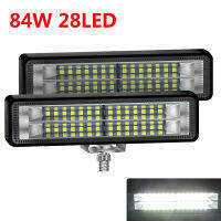 ไฟตัดหมอก LED 12-60V 28 LED แถบไฟสำหรับรถออฟโรด SUV รถแทรคเตอร์เรือ1คู่84W