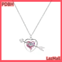 PDBH Fashion Store เครื่องประดับสร้อยคอจี้หยดน้ำรูปหัวใจลูกพีช,เครื่องประดับคริสตัลสีชมพูสำหรับเด็กผู้หญิงโซ่ไหปลาร้าสุดเจ๋งเครื่องประดับ Y2k สวยงาม