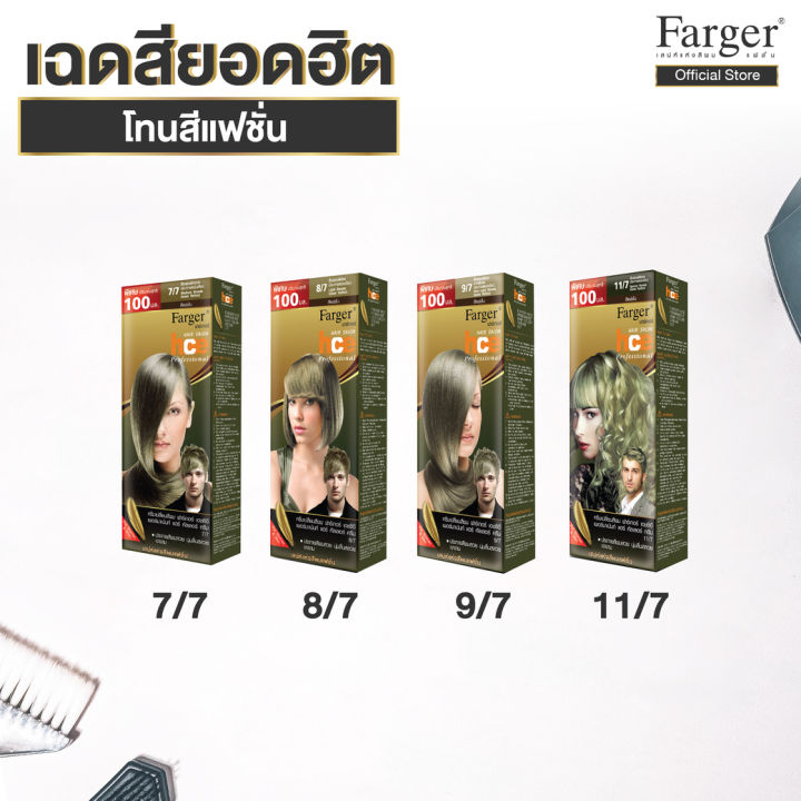 ครีมเปลี่ยนสีผมแฟชั่น-เบอร์-7-7-สีบลอนด์กลางประกายหม่นเขียว