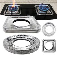 10Pcs Gas Stove Mat Oil proof Mat Aluminum Foil Heat Resistant Cleaning Pad Gas Range Protectors Easy to Fit Thick Stove Mat