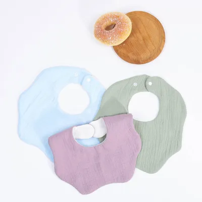 【CC】 Coolapeach 6 Layers Color Cotton Muslin Bib Breathable And Absorption Bandana Burp Children 24x25CM