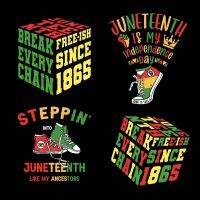 【YF】㍿❡✹  Juneteenth Sneakers Iron Transfer Stickers History Patches T-shirt Rish Decals Press Print