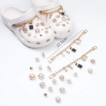 New Shoes Charms Designer Croc Charms Bling Rhinestone Girl Crystal Diamond  Gem Decoration Metal Pearl Butterfly Accessories - Buy Croc Charms,Crocs