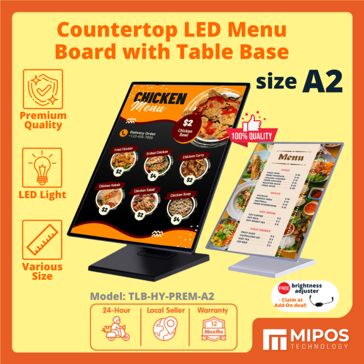 LED Menu Table Display Board A2 Standing Countertop/A2 Backlit LED Menu