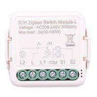 Tuya Zigbee Light Switch Module No Neutral Wire, 2 Way Control DIY Smart Breaker Works with Alexa Google Home