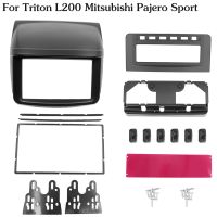 new discount 2 Din Fascia Frame For Triton L200 Mitsubishi Pajero Sport Radio DVD Stereo Panel Dash Mounting Installation Trim Kit Face Frame