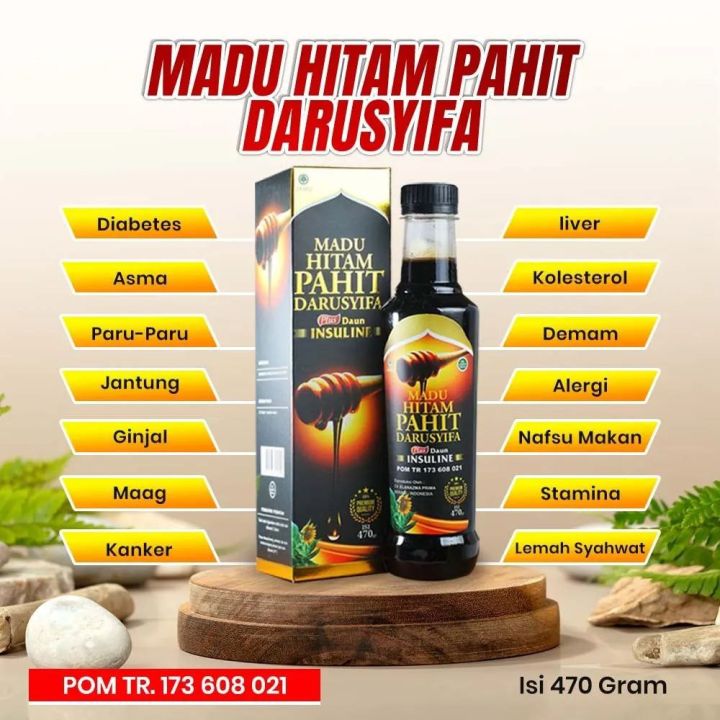 Madu Hitam Pahit Plus Daun Insulin Darusyifa 470 Gram | Lazada Indonesia