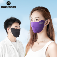 ROCKBROS ผ้าพันคอกันยูวีสำหรับผู้ชายและผู้หญิง,หน้ากากหน้าผ้าไหมน้ำแข็งสำหรับขี่จักรยานกันยูวีกันฝุ่นระบายอากาศได้ดีกันฝุ่นหน้ากากกีฬาสำหรับตกปลาวิ่ง