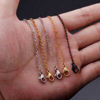 1.72.0มม. สีดำ สีทอง Mini Link Chains สำหรับสาวผู้หญิงสแตนเลสหญิงจี้สร้อยคอ