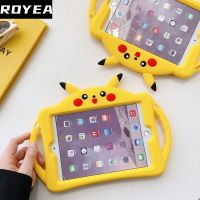 การ์ตูน Pikachu 3มิติ Case iPad อ่อนสำหรับ iPad 10th 9th 8th 7 iPad Airpro 10.5 11 9.7เคส Ipad Mini Case iPad เด็ก1 2 3 4 5 6พร้อมขาตั้งสายหนังที่จับ