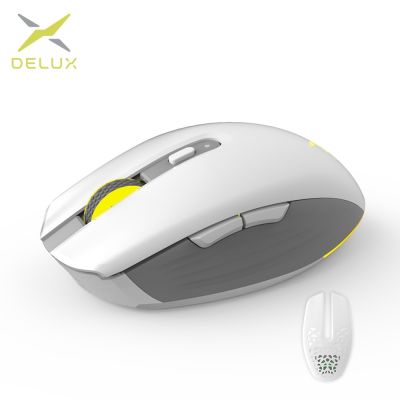 ☬ Delux M820DC เมาส์เกมมิ่งไร้สาย และเมาส์เกมมิ่งมีสาย RGB แบบชาร์จไฟ PMW3335 DPI 32000 สําหรับ Windows Mac