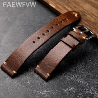 คุณภาพสูงดั้งเดิม2023ชิ้น✎Made First Layer Cowhide Brown Plain Strap 18 19 20 21 22MM เหมาะสำหรับ Seiko Citizen นาฬิกาสำหรับผู้ชาย Chain