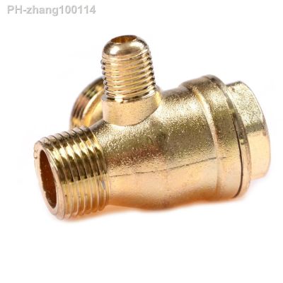 3 Port Brass Central Pneumatic Valves Air Compressor Check Valve Thread 90 Degree DIY Home Tools