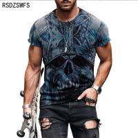 Mens T-shirt 2021 summer hot new casual quick-drying round neck short-sleeved digital printing slim-fit pullover