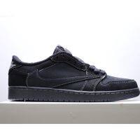 Best Sale『Original』 ΝΙΚΕ Travs- Sc0Tt- x A J 1 Low Barb Black Samurai Fashion Basketball Shoes （Free Shipping）