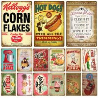 Retro DINER Tin Sign Poster Vintage Wall Posters Metal Sign Decorative Wall Plate Kitchen Plaque Metal Vintage Decor Accessories