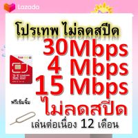 ซิมโปรเทพ 30-4-15 Mbps ไม่ลดสปีด เล่นไม่อั้น โทรฟรีทุกเครือข่ายได้ แถมฟรีเข็มจิ้มซิม