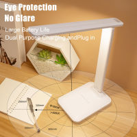Led Desk Lamp 3 Color Night Light Dimmable Foldable Eye Protection Bedside Reading USB Rechargeable For Bedroom Study