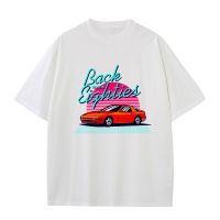 Retro Neon Racing Pattern Printed T Shirt for Men 100% Cotton Casual Short Sleeve Unisex Classic T-shirts Women Summer Clothing