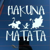 Car Sticker 13.3x13.8cm HAKUNA MATATA Lion King Reflective Motorcycle Decal Bumper Stickers Decals  Magnets