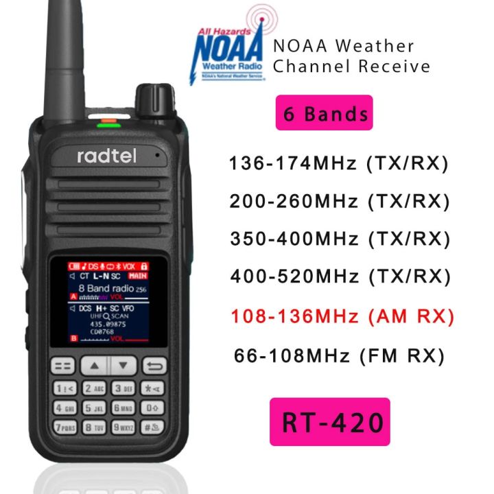 rt-420-j116วิทยุสมัครเล่นแบบสองทางวิทยุสมัครเล่นคลื่นวิทยุแบบสองทางวิทยุ256ch-วิทยุสื่อสาร-noaa-vox-usb-sos-lcd-สีวิทยุติดตามตัวสำหรับตำรวจการบิน