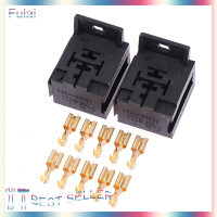 Fulai 2ชุด5Pin POLES AUTOMOTIVE Relay BASE Holder SOCKET พร้อมขายึดสำหรับรีเลย์3334485008 DJJ7054Y-6.3-21