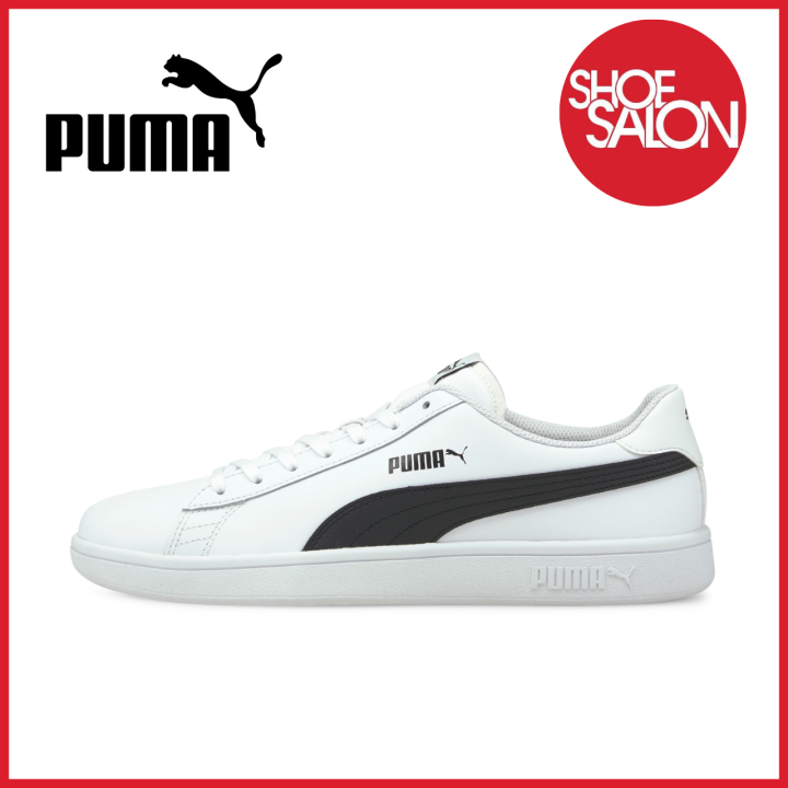 Puma Smash v2 L Unisex Shoes White/Black 365215-01 | Lazada PH