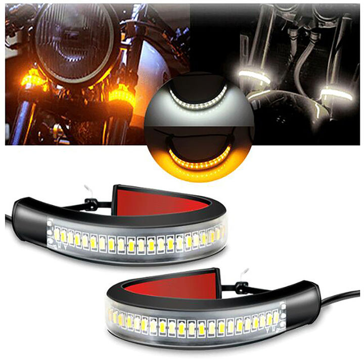 เฟยตง-ไฟสัญญาณไฟเลี้ยวรถจักรยานยนต์-led-แบบไหลได้ยืดหยุ่น-1ชิ้นแหวนแสงสีขาว-drl-สีเหลืองอำพันกะพริบโคมไฟแถบส้อมไฟกะพริบ12v