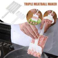 Plastic Triple Meatball Maker Set Rice Ball Maker Meatball Balls Spoons Mold Tools Fish Processing Mold K8Q6