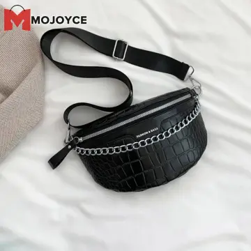 Lightweight, Portable Casual, Fashion Fanny Pack with Coin Bag Metal Zipper  Adjustable Strap Fashion PU, Medium Waist Bag Crocodile Embossed Trendy