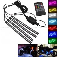 Motorcycle RGB LED Strip Atmosphere Decorative Light Remote Control For Kawasaki ER6N ER6F KLE 650 Versys KLZ 1000 ZRX 400/1200