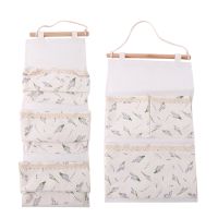 Cotton Linen Wall Door Hanging Storage Bag Wardrobe Closet Organizer Sundries Storage Pocket Pouch Home Decoration