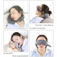 Multifunctional 2 In1Travel Neck Pillow With Eye Mask Shading Travel Pillow Head Support With A Handle Portable And Comportable