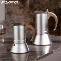 Moka Pot Aluminum Coffee Machine Bottom-covered Espresso Geyser Coffee Maker Stove Coffee Pot Induction Cooker Heating 3/6 Cups